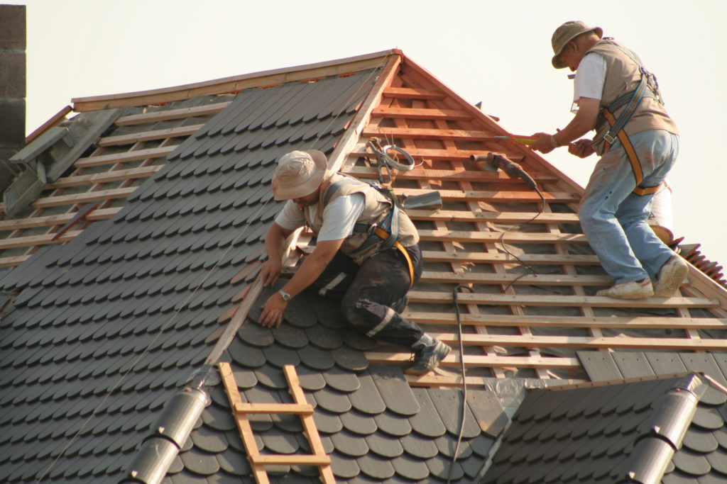 Two Roofers Repair Shingle roof